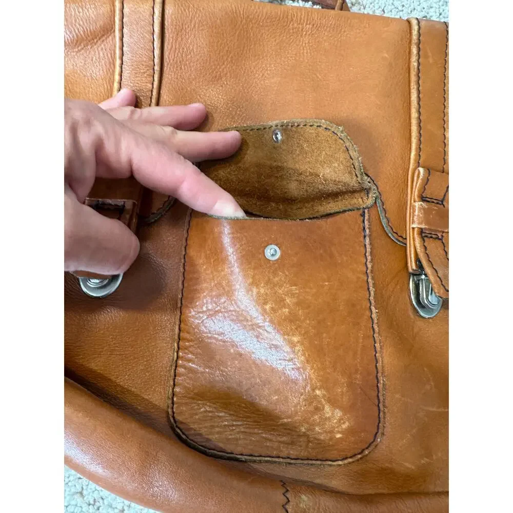 Genuine Leather Vintage Brown Slouchy Satchel, Soft & supple Leather crossbody